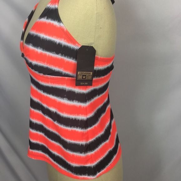 Converse Orange Grey Tankini Swim Top swimsuit‎ - Picture 2 of 5